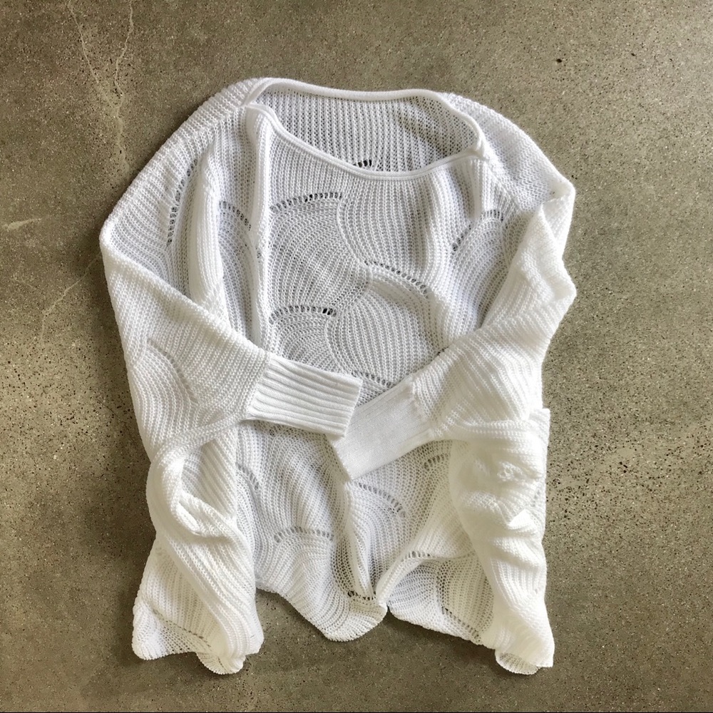 Oversized White Knit Sweater